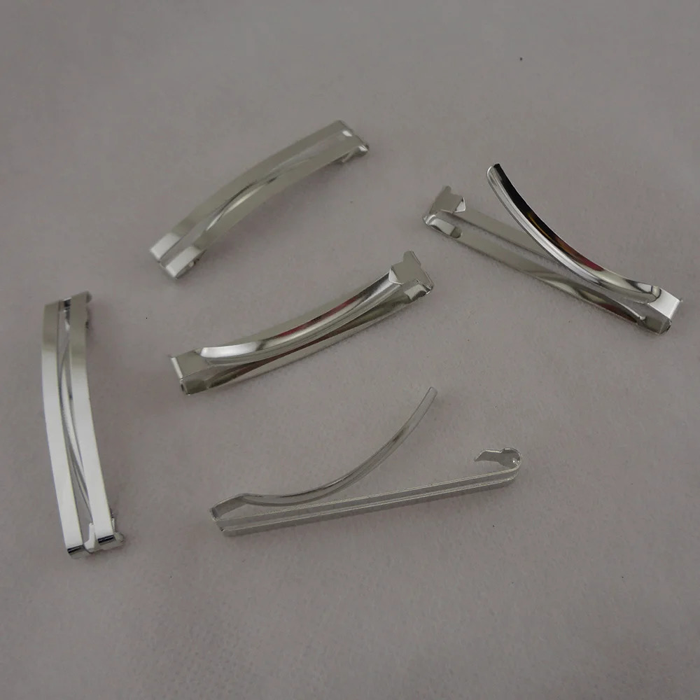 20PCS Silver 6cm 2.35 Flat Double Bars Metal Hair Barrettes Snap Hair Clips For Kids Hair Bows Lead Free Nickle free 240103