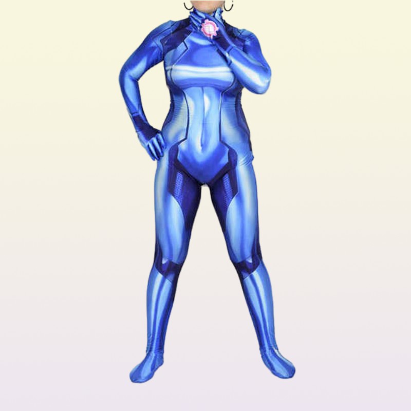 Newest Samus Aran Cosplay Costumes Female Woman Girls Catsuit Zero Suit Game Costume Zentai Adults Kids Bodysuit Y09138572653