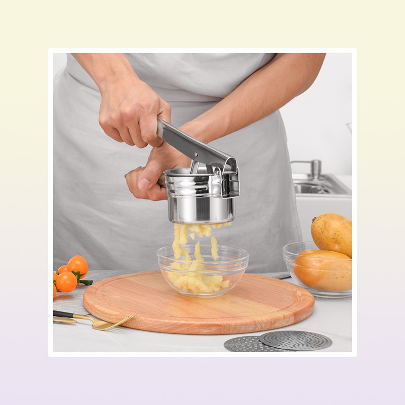 Fruit Vegetable Tools Potato Mashers Ricers Kitchen Cooking Stainless Steel Pressure Mud Puree Press Maker Garlic Presser 2211041251623