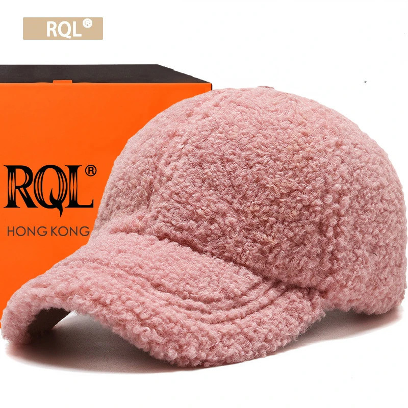 Winter Black Sherpa Baseball Cap for Women Girl Wool Keep Warm Windproof Fashion Teddy Golf Sports Hat Hip Hop 240103