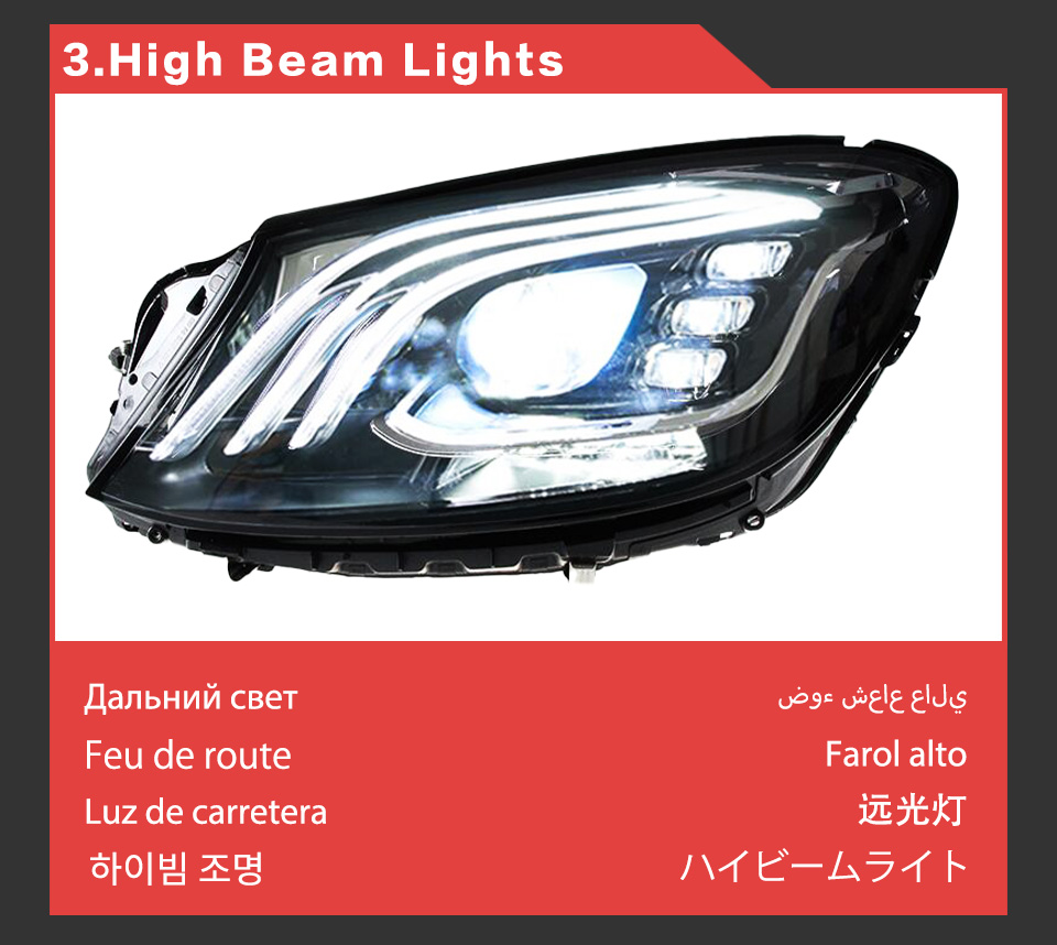 LED Daytime Running Head Light for BENZ W222 Car Headlight 2013-2020 Turn Signal High Beam Projector Lens