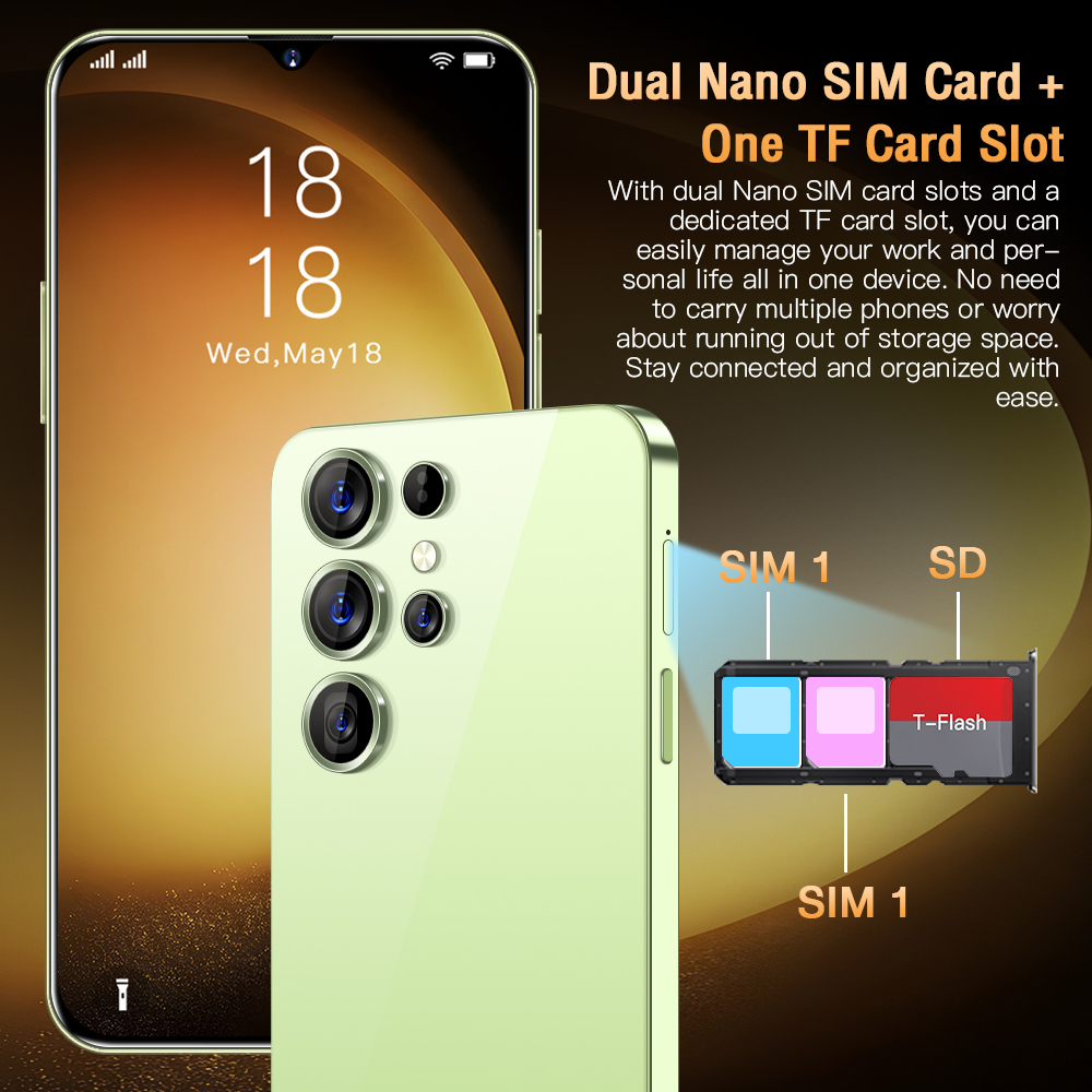 New S23 Ultra Global Version Original Snapdragon 8 Gen2 7.3 HD Screen 5G SmartPhone Android 13.0 16GB+1TB Dual Sim Cellphones Face Unlocked Camera 48M