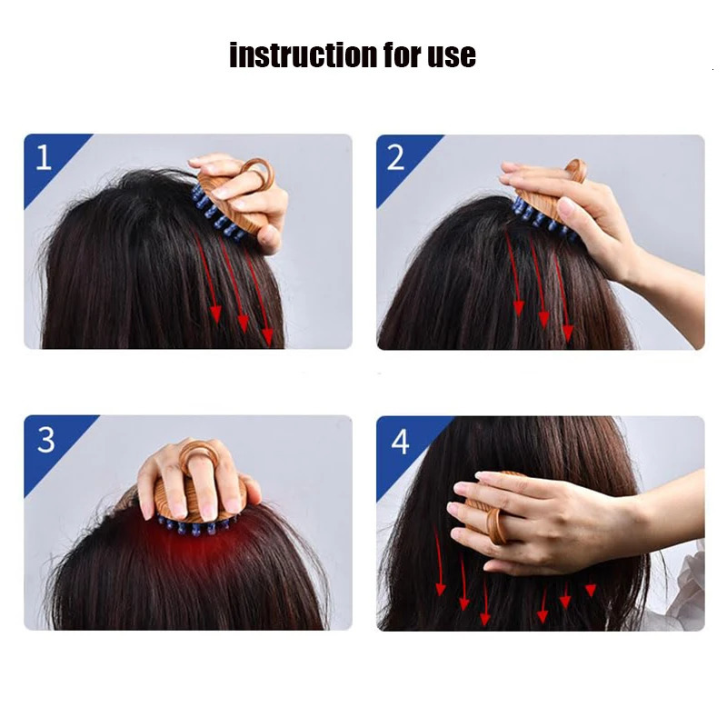 Natural Jade Meridian Massage Comb 18 Teeth Hair Comb Head Massager Scalp Relaxation Treatment Head Scratcher SPA Therapy Tool 240104
