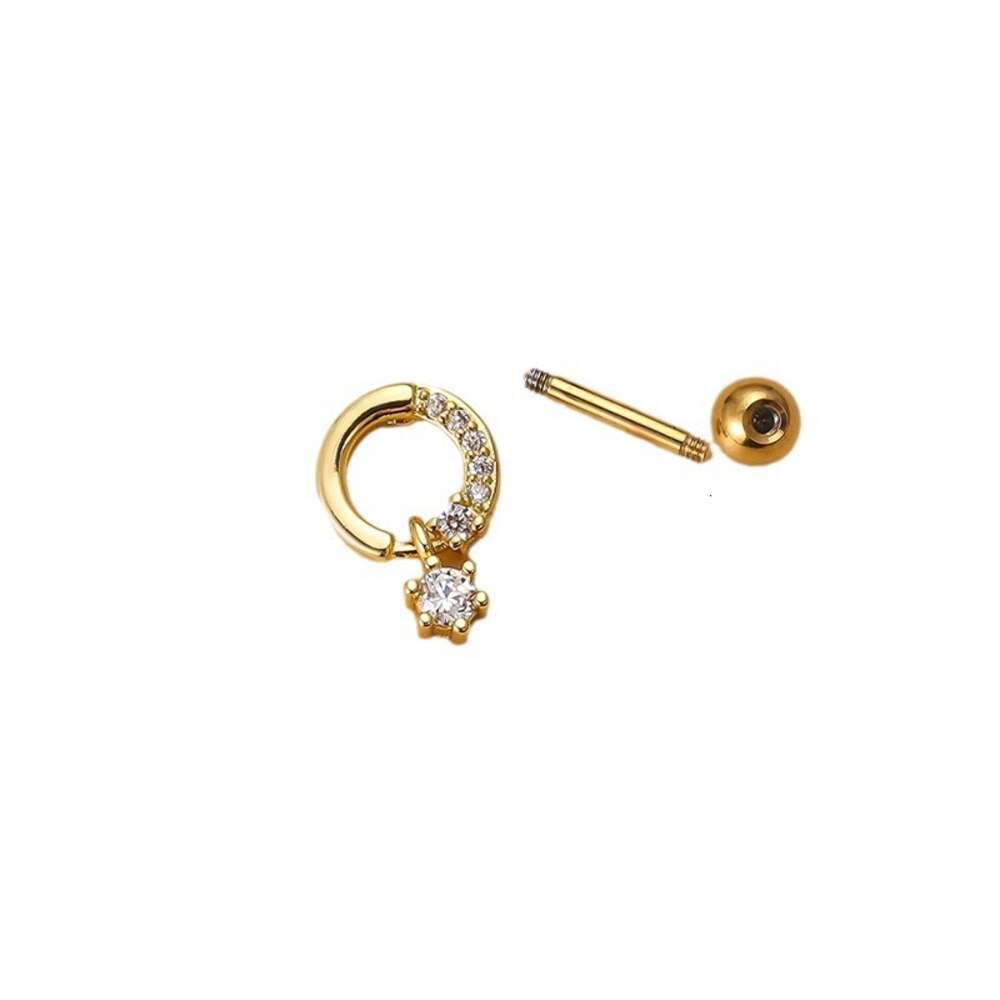 Surgical Stainless Steel Star Heart Butterfly Ball Screw Barbell Earring Studs Earrings Bling Cz Cubic Zaircon Single Cartigale Piercing Wolf Tide Jew