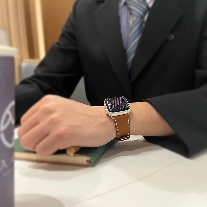 Promotion High Quality Swift Or Barenia Leather Ultra 2 Band For Apple Watch 9 8 7 6 Se 5 4 3 Strap 41MM 45MM 49mm 240104