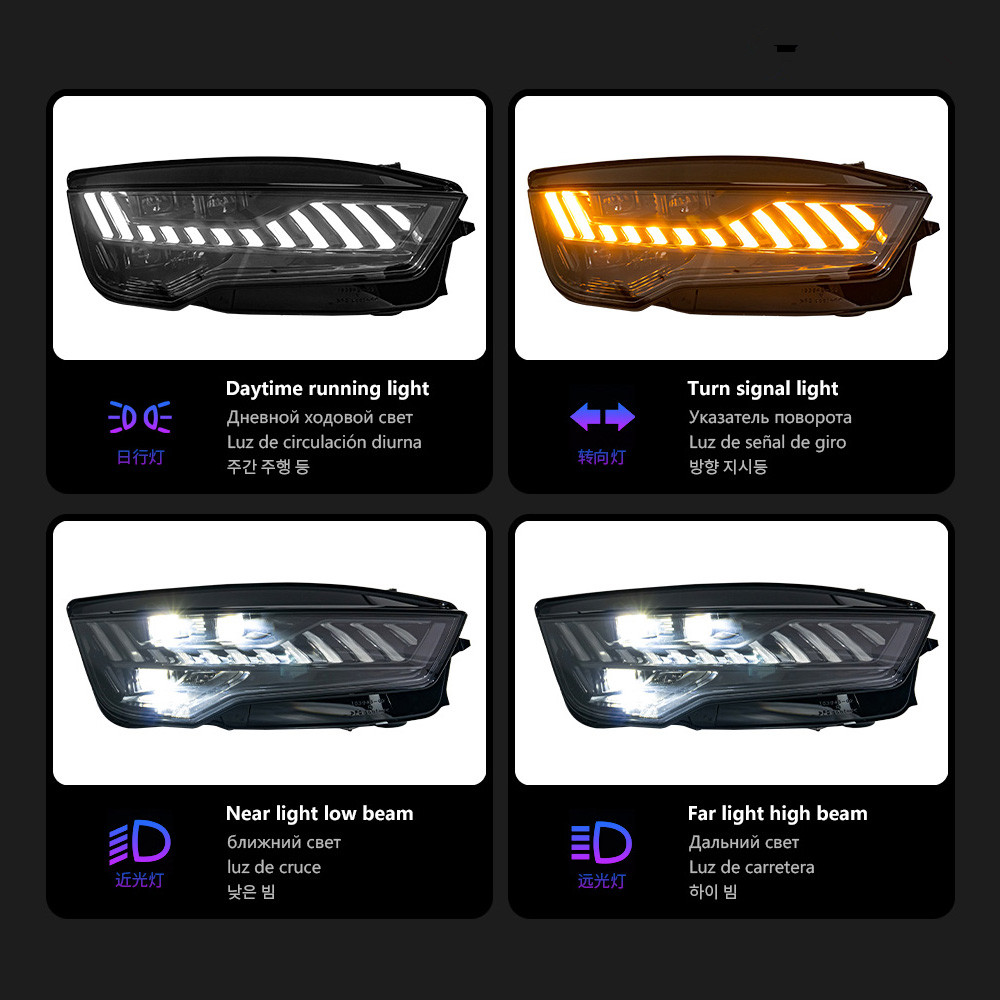 LED Daytime Running Head Light for Audi A7 Car Headlight 2011-2018 Upgrade RS7 Turn Signal High Beam Lamp
