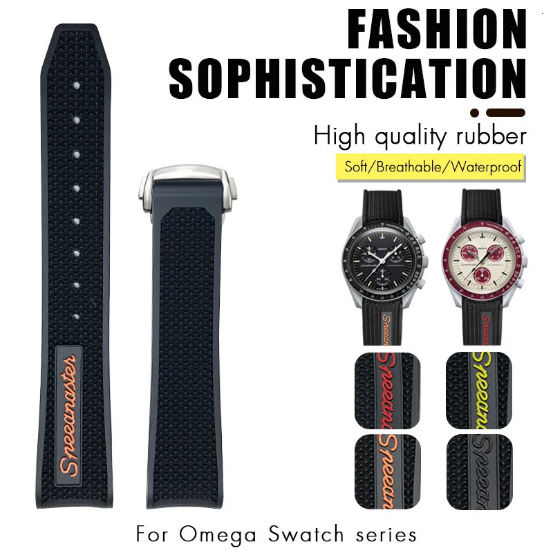 18mm 19mm 20mm 21mm 22mm Rubber SilICONe Watchband Sxwatch Moon Watch AT150 Tag Heuer Soft Strap 240104