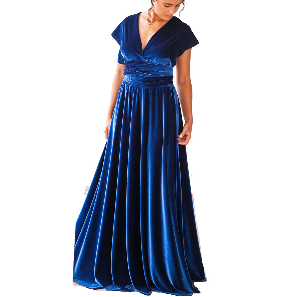 Velvet Bridesmaid Dresses Long Sexy Party Dress Burgundy, Hunter, Royal Blue, Green, Black Bridesmaid Dress