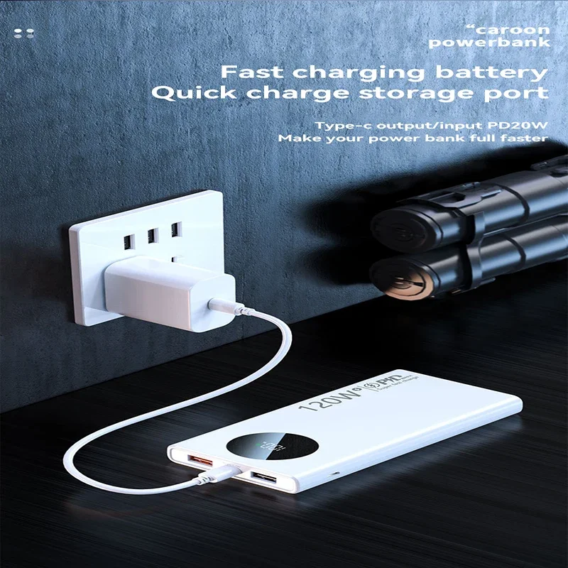 120w New Super Fast Charging 50000mah Power Bank Ultralarge Capacity For Mobile Power External Battery For Iphone Xiaomi Samsung