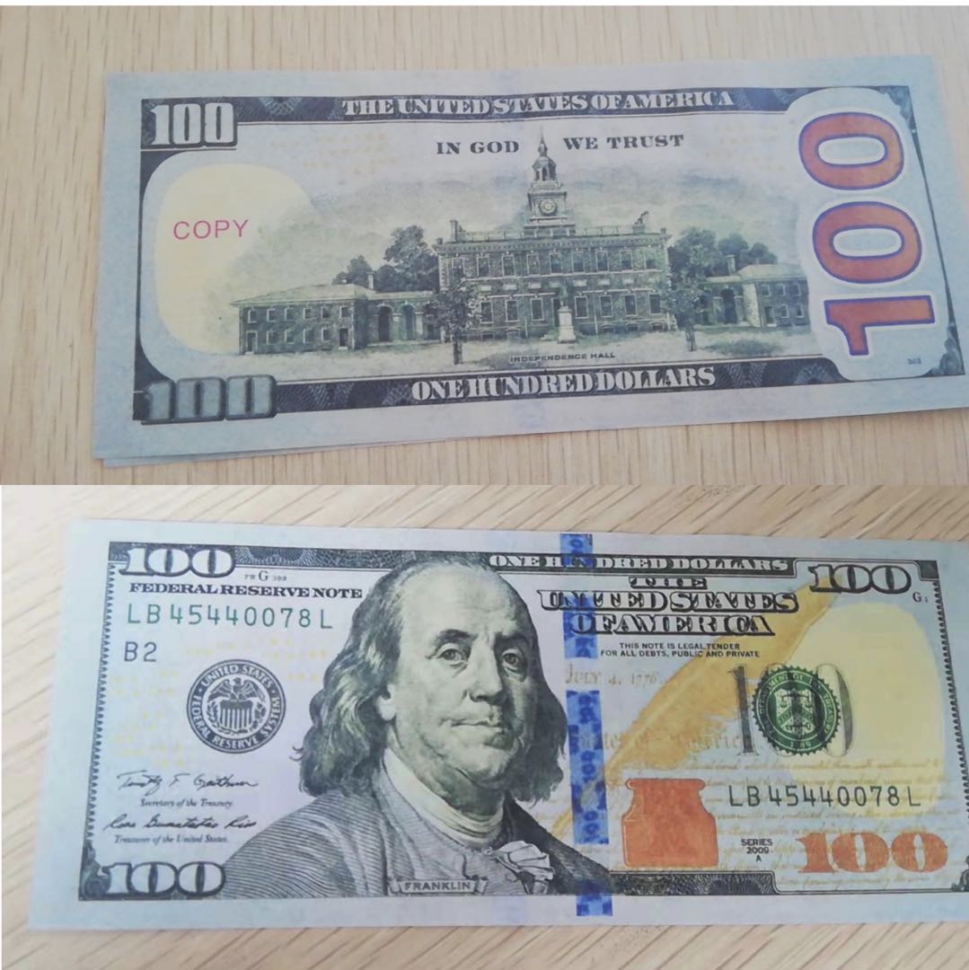 Copy Money Actual 1:2 Size Hand Throwing Paper Bar Atmosphere Interactive Props copy Supplies Dollar Bills Spray Gun Twbtu