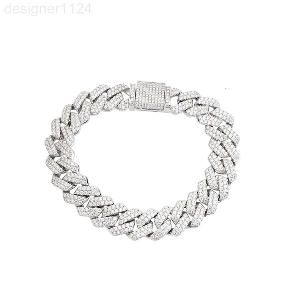 bracelet necklace mossanite Factory Wholesale 925 Solid Silver D Color VVS Iced Out Hip Hop Jewelry Moissanite Diamond Cuban Link Chain Bracelet Men
