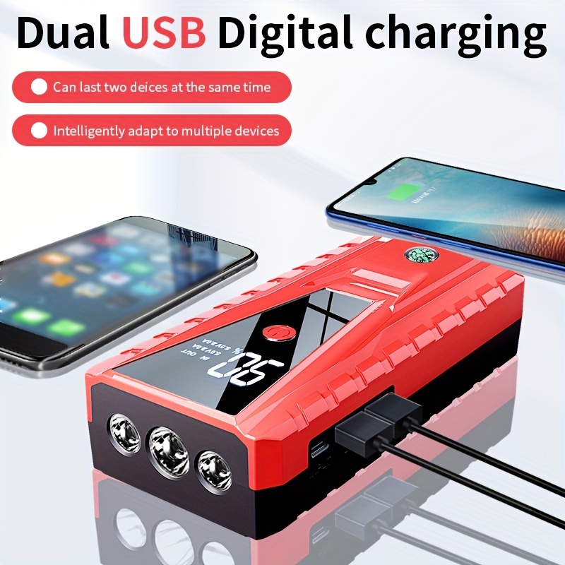 26000mAh Car Jump Starter Power Bank 2000A Starting Device, Diesel Petrol Charger For Car Battery Booster Device
