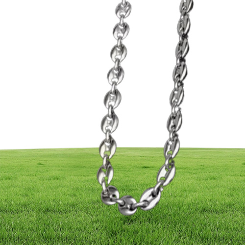Coffee Bean Necklace and Bracelet Set High Quality Stainless Steel Mens Jewellry Two Colors Optional Hip Hop