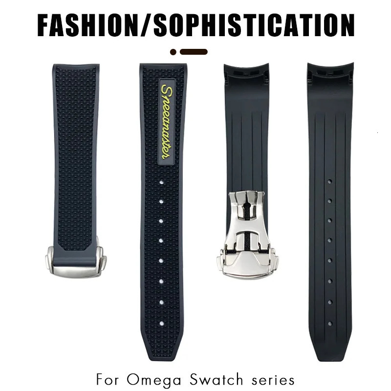 18mm 19mm 20mm 21mm 22mm Rubber SilICONe Watchband Sxwatch Moon Watch AT150 Tag Heuer Soft Strap 240104