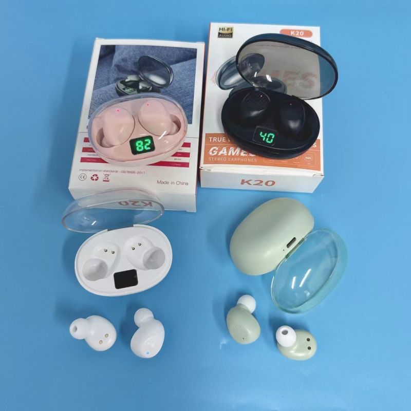In-Ear Earphone TWS Bluetooth headphone Wireless Earphone K20 Two Earbuds with built-in Microphone LED display Long endurance high Quality Headphone S