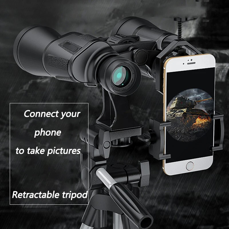 50000M German Military 20X50 Zoom HD BAK4Prism Powerful Binoculars Long Range Professional Telescope Low Night Vision Camping 240104