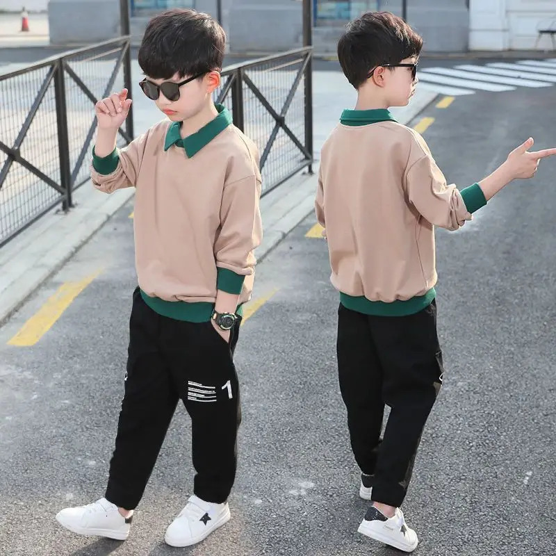 Teen 6 8 10 12 14 Years Boys Clothing Sets Spring Autumn Fashion Hoodie Pants Sports Children's Clothes Kids Tracksuit 240103