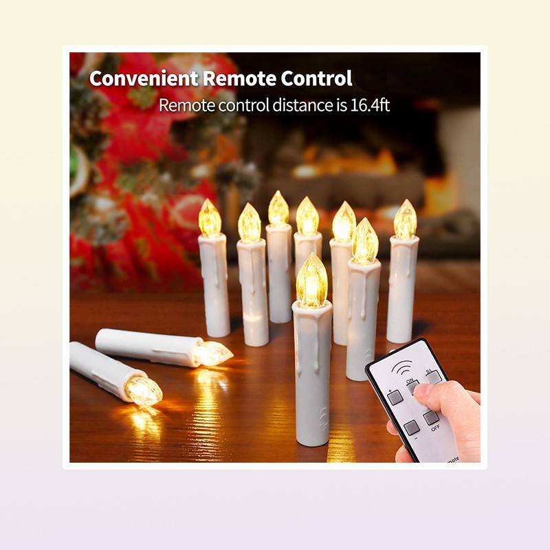 New Years LED Candles Flameless Remote Taper Candles Led Light for Home Dinner Party Christmas Tree Decoration Lamp Y2001091208133