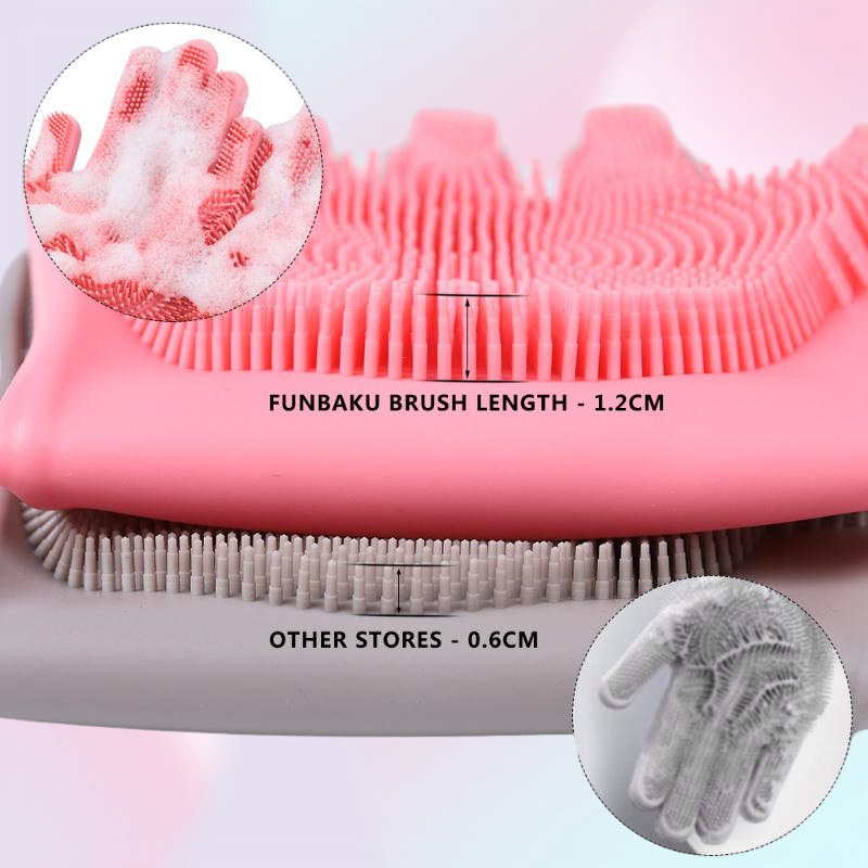 Disposable Gloves Magic Silicone Dishwashing Scrubber Dish Washing Sponge Rubber Scrub Kitchen Cleaning 1 Pair1095912