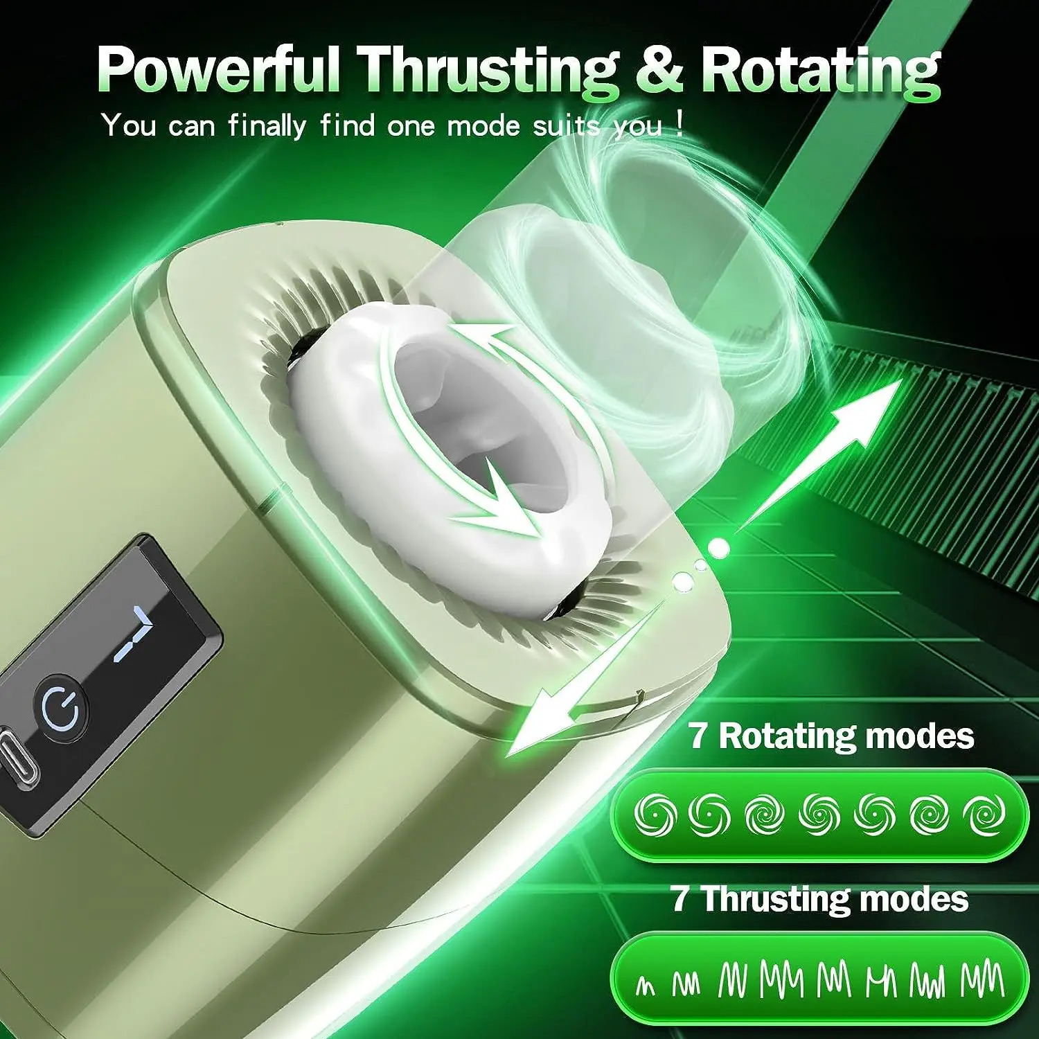 LCD Automatic Male Masturbator Telescopic Rotation Vagina Masturbation Adults Sex Toys for Men Piston Open-ended Mastubators Cup 240105