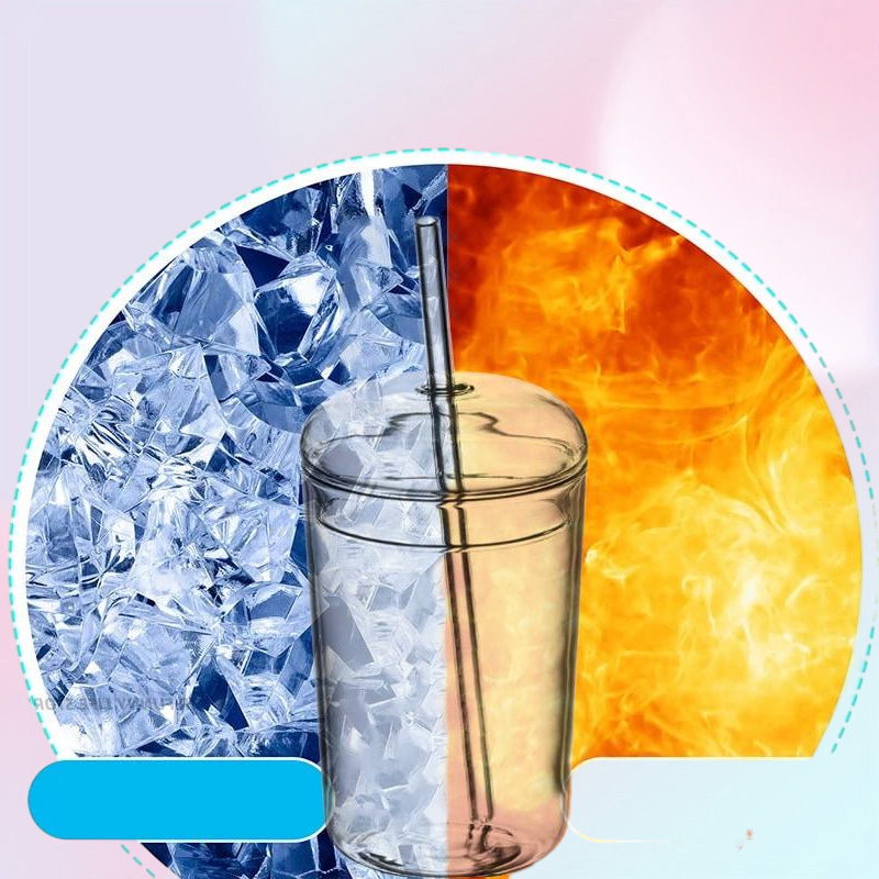 Wine Glasses 450Ml Clear Glass Cup With Lid And Straw Heat Resistant Tumbler For Coffee Milk Cold Drink Water Bottle Drinkware2036794