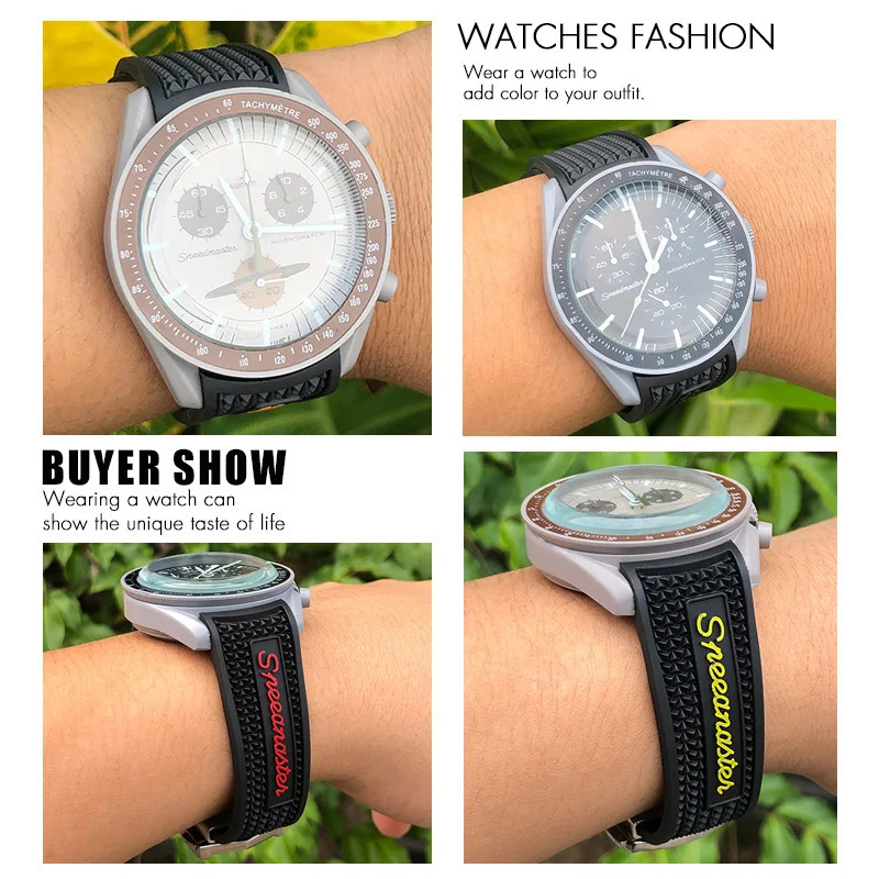 18mm 19mm 20mm 21mm 22mm Rubber SilICONe Watchband Sxwatch Moon Watch AT150 Tag Heuer Soft Strap 240104