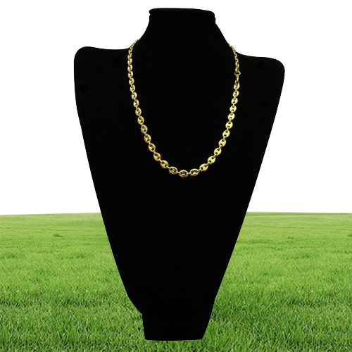 Coffee Bean Necklace and Bracelet Set High Quality Stainless Steel Mens Jewellry Two Colors Optional Hip Hop