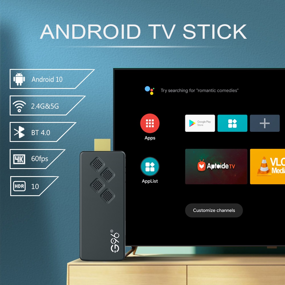 France in stock G96 ATV Mini TV Stick Android13 Allwinner H313 Quad Core A53 Support 8K Video 4K BT Voice Remote Smart TV Stick