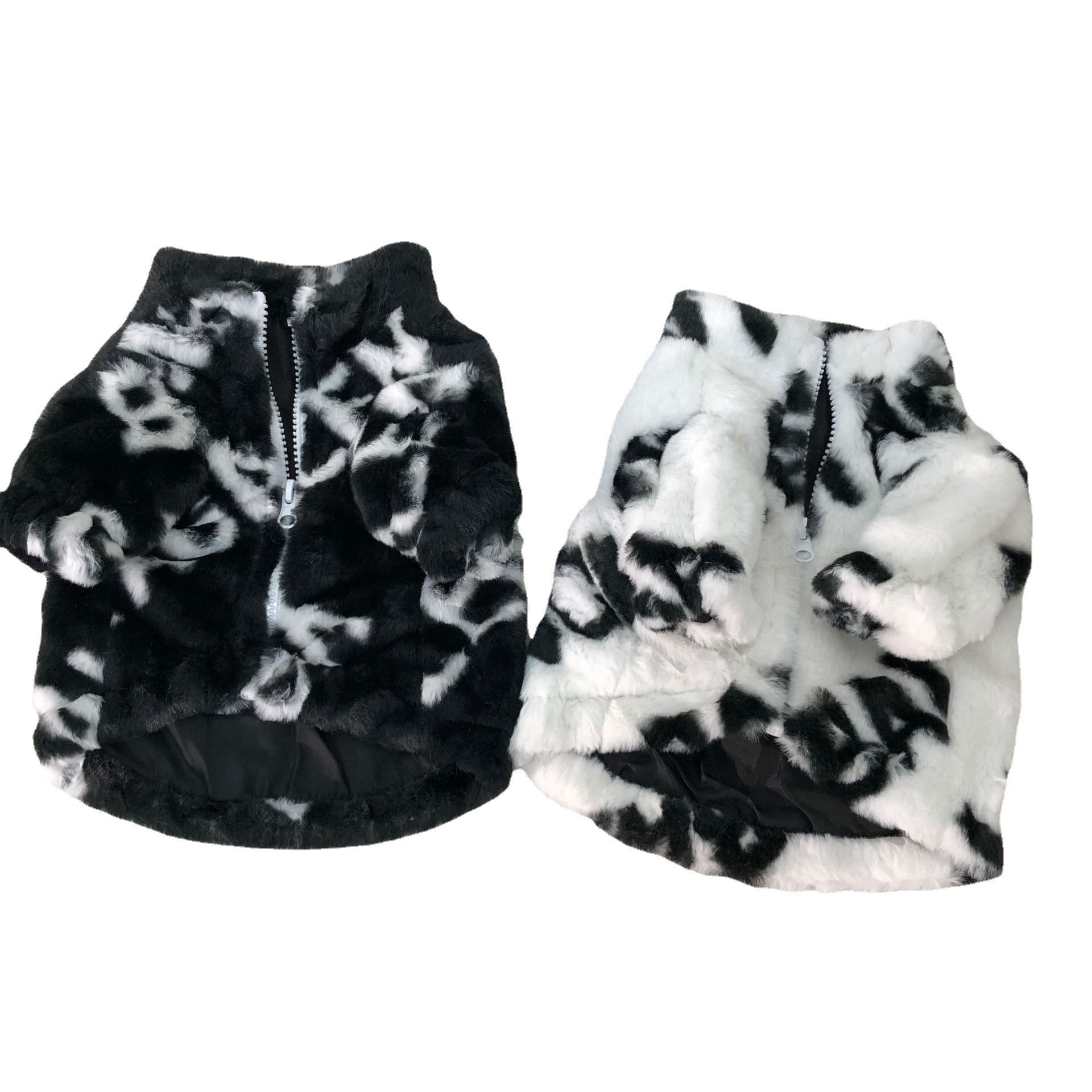 Winter designer dog black and white fur classic letter pattern warm coat cat jacket thickened Teddy Schnauzer Bomei pet clothing