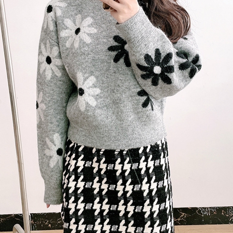 Ladies Color Block Plaid Long-Sleeved Cardigan Early Autumn Female V-Neck Single-Breasted S Loose Lazy Sweater Coat 231229