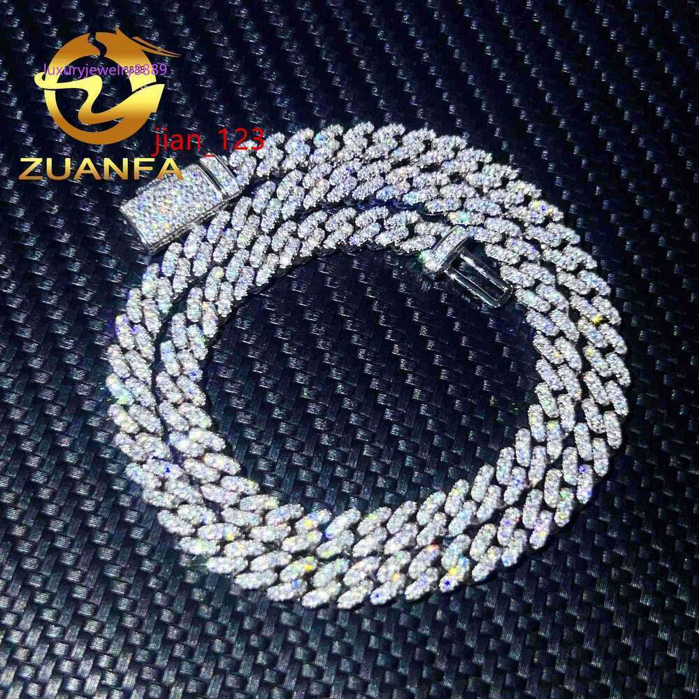Hot Selg 6mm 8mm 10mm Pass Tester Sterg Sier Hip Hop Iced Out Vvs Moissanite Dia Cuban k Chain