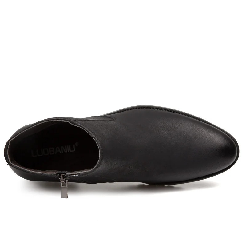 EMOSEWA Top Quality British Men Boots Spring Autumn Shoes Fashion Zip Breathable Genuine Leather Male Botas Hombre 3844 240105