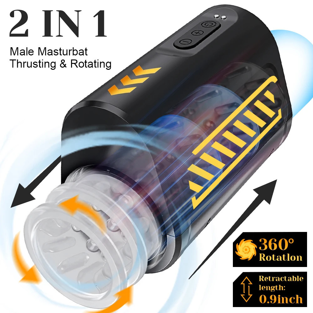 Automatic Masturbator for Men Piston Telescopic Rotation Masturbation Cup Open-ended Silicone Adult Supplies Sex Toy for Men 240105