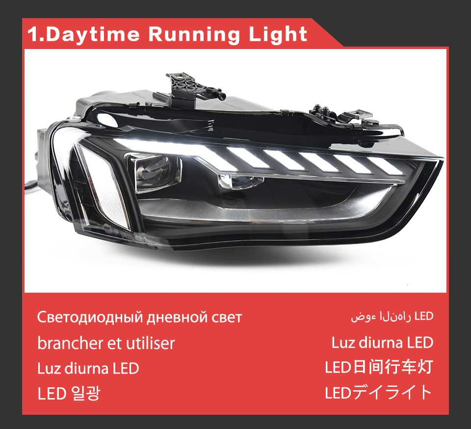 Car Light for Audi A4 RS4 B9 LED Daytime Running 2013-2016 Dynamic Turn Signal Dual Beam Lamp Automotive Accessories