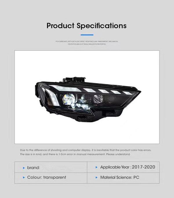 Car Head Light for Audi A3 A3L S3 LED Daytime Running Headlight 2013-2021 Turn Signal Dual Beam Lamp Lens