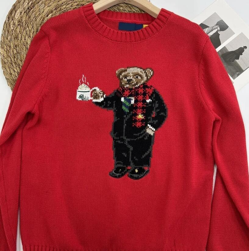 Ralp Laureen Designer Men Knits Sweater Bear Embroidery S Pullover Ralphy Tracksuit Crewneck Knitted Long Sleeve Casual Christmas Ralphy Sweater D7f