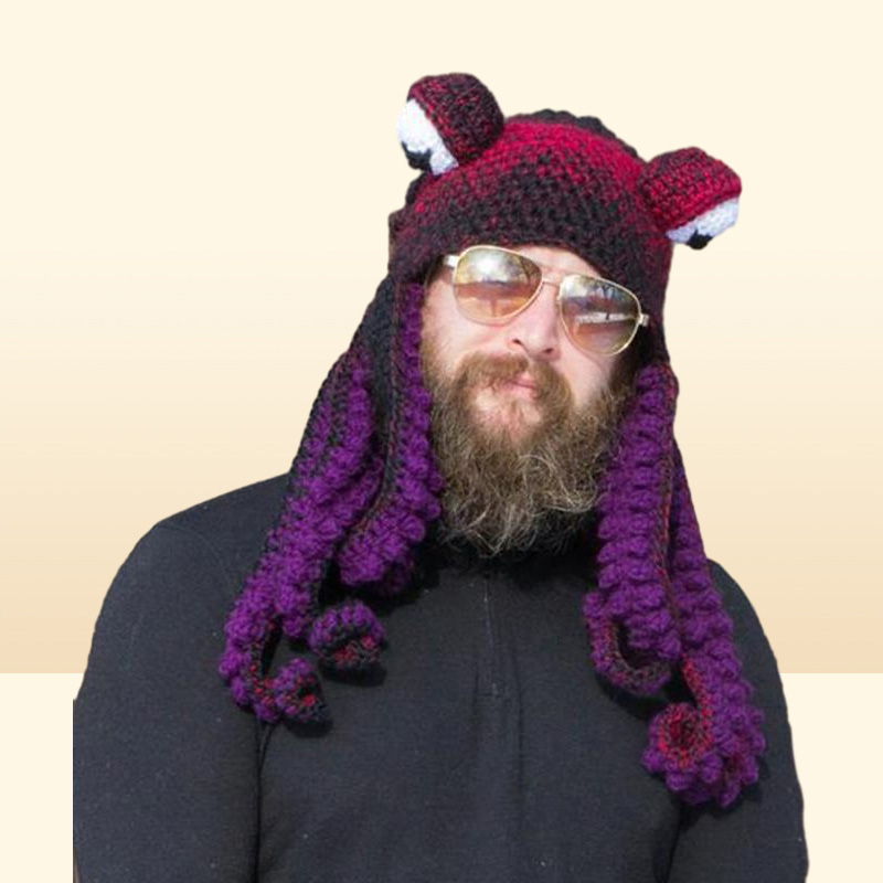 Cycling Caps Crochet Octopus Hat Unique Soft Beanies A Very Good Birthday Christmas Gft For Halloween Costume Cosplay