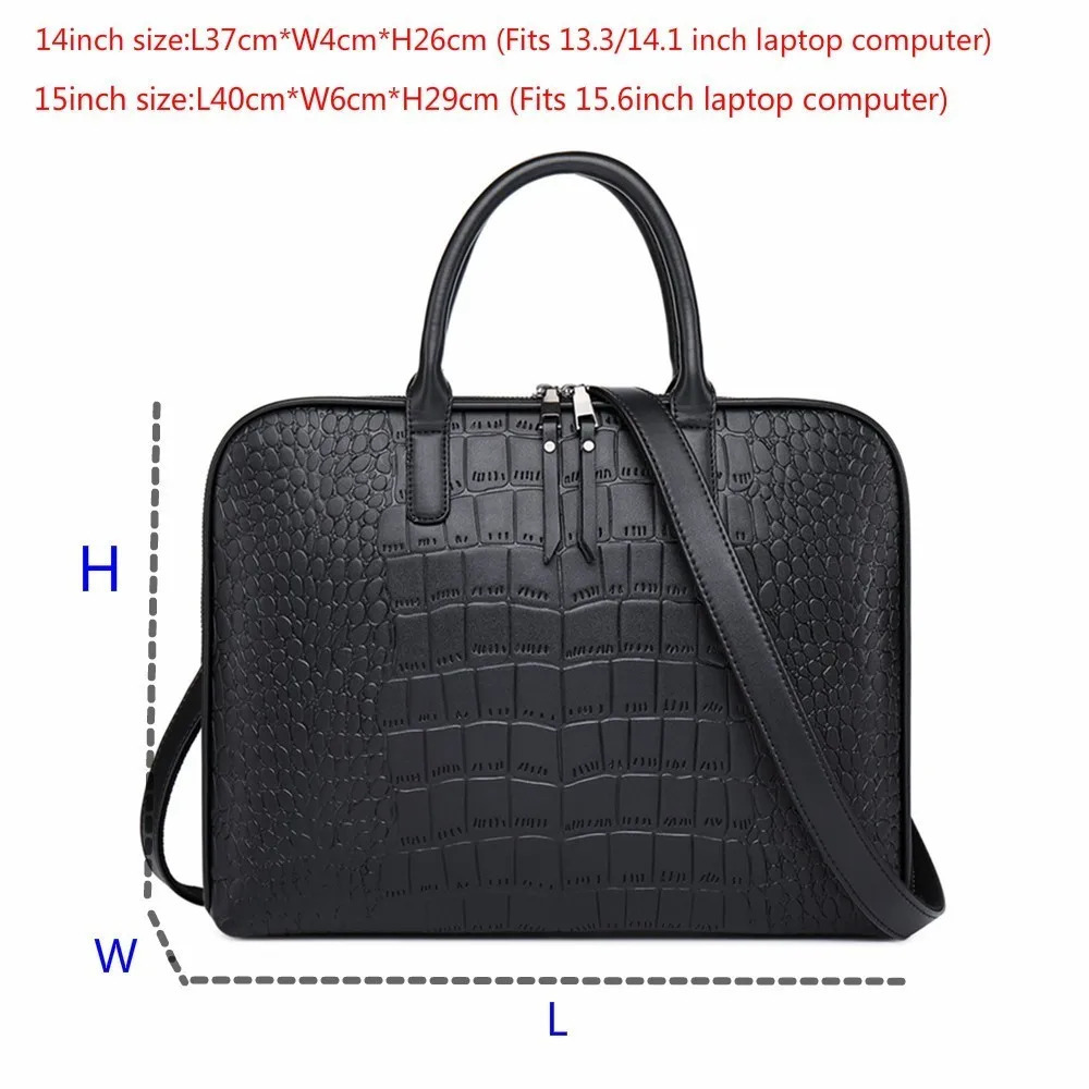 2025 news Business Women's Briefcase Leather Handbag Women 13-14 Inch Laptop Bag Shoulder Office Bags For Female Briefcases