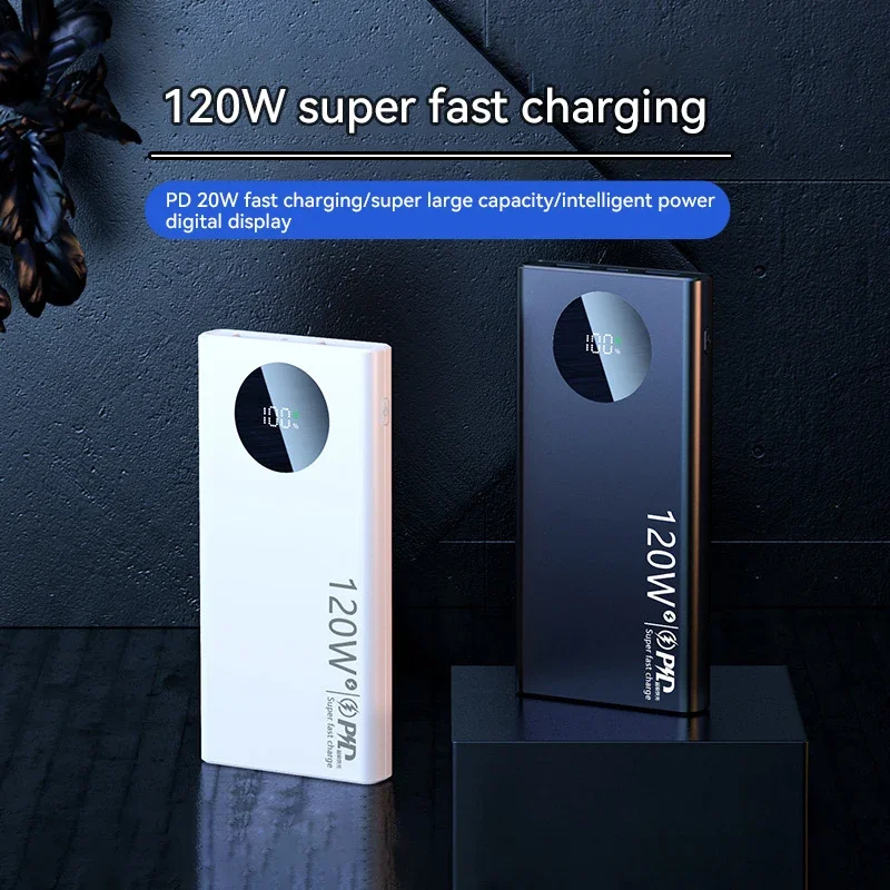 120w New Super Fast Charging 50000mah Power Bank Ultralarge Capacity For Mobile Power External Battery For Iphone Xiaomi Samsung