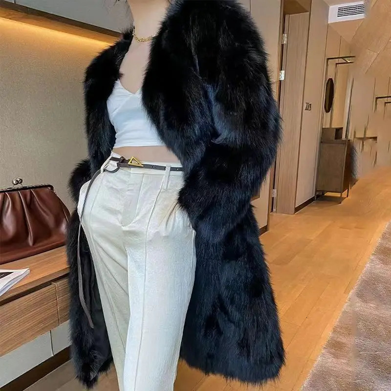 Winter Thick Outwear Coats Genuine Raccoon Fur Womens Jacket Wholesale Overcoat JZ292 240105