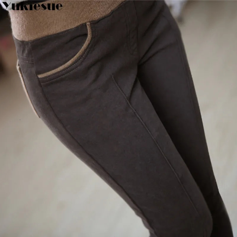 clothes S4XL Women Pencil Pants High Waist Skinny Thick Velvet Warm Winter Leggings Jeggings Legins Feminina Trousers 90H 240105