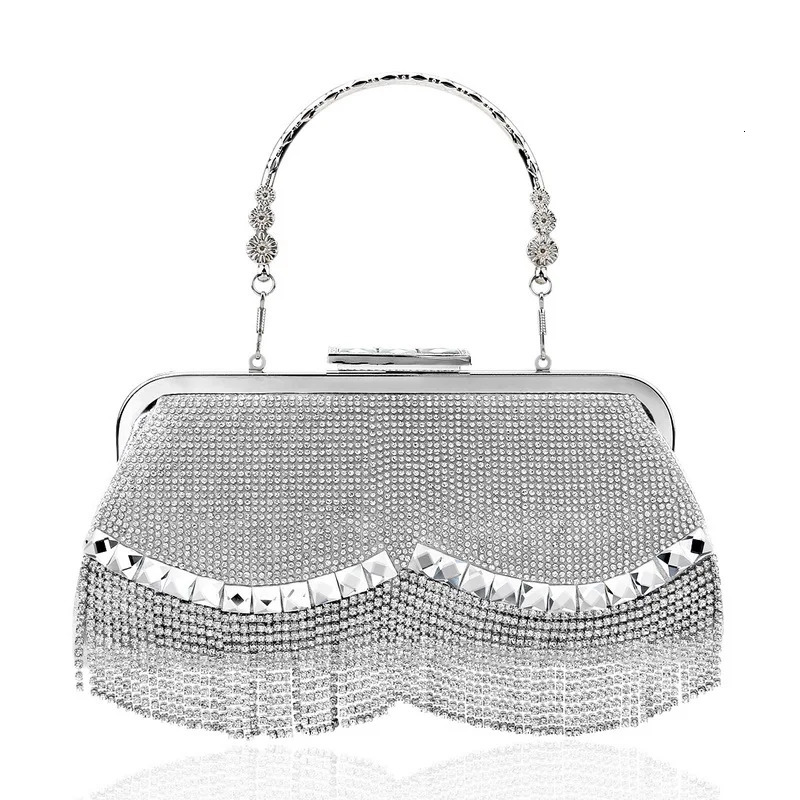 2025 NEW Women Banquet Handbags Dia-Studded Tassel Evening Bags Femme Wedding Purse Dress Beaded Party Clutch 240104 zhanyishengli