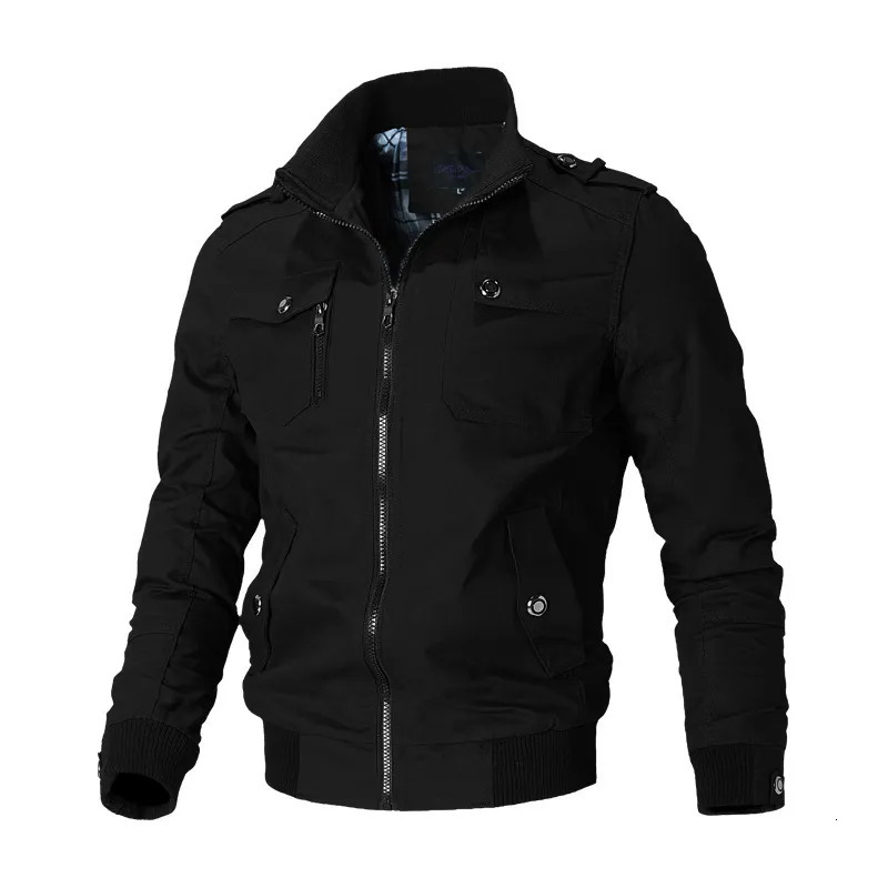 Bomber Jacket Men Casual Windbreaker Jacket Coat Men Spring Autumn Outwear Stand Slim Military Jacket Mens 240105