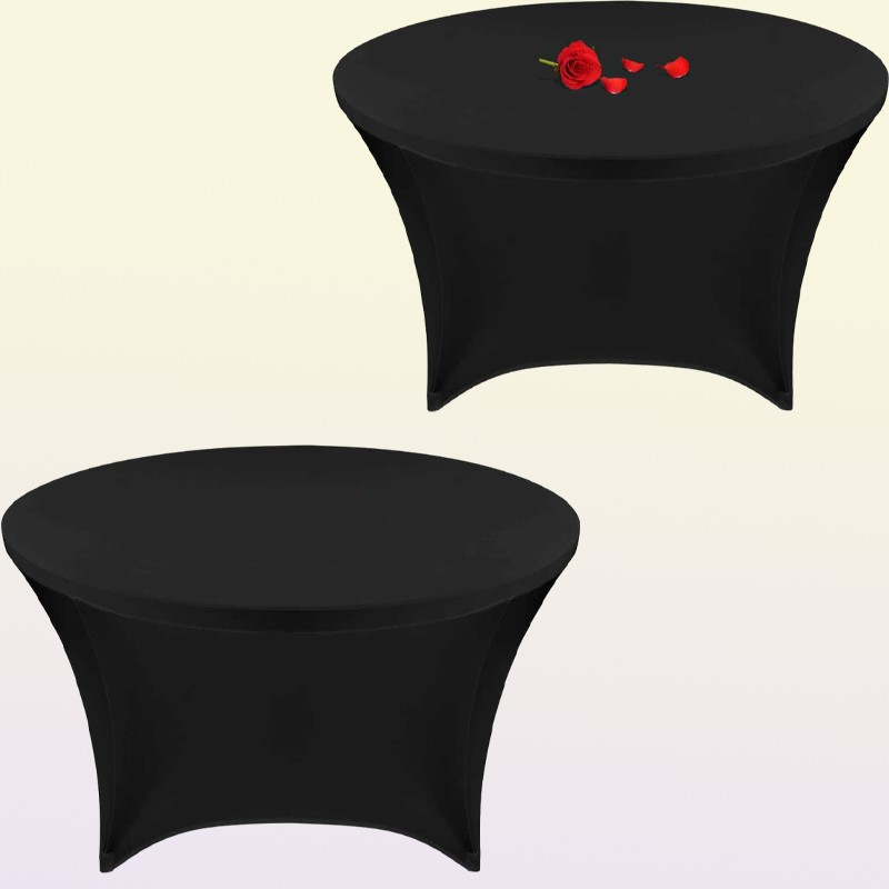 Table Cloth Round Spandex Fitted Tablecloth High Stretch Table Cover for Cocktail Table Cloth Christmas Wedding Event el Buffet3678685