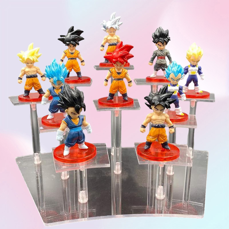 Storage Bottles Anime Action Mini Figures Acrylic Display Rack Cupcake Dessert Earring Jewelry Stand Holder Model Toy Perfume Shel5172647