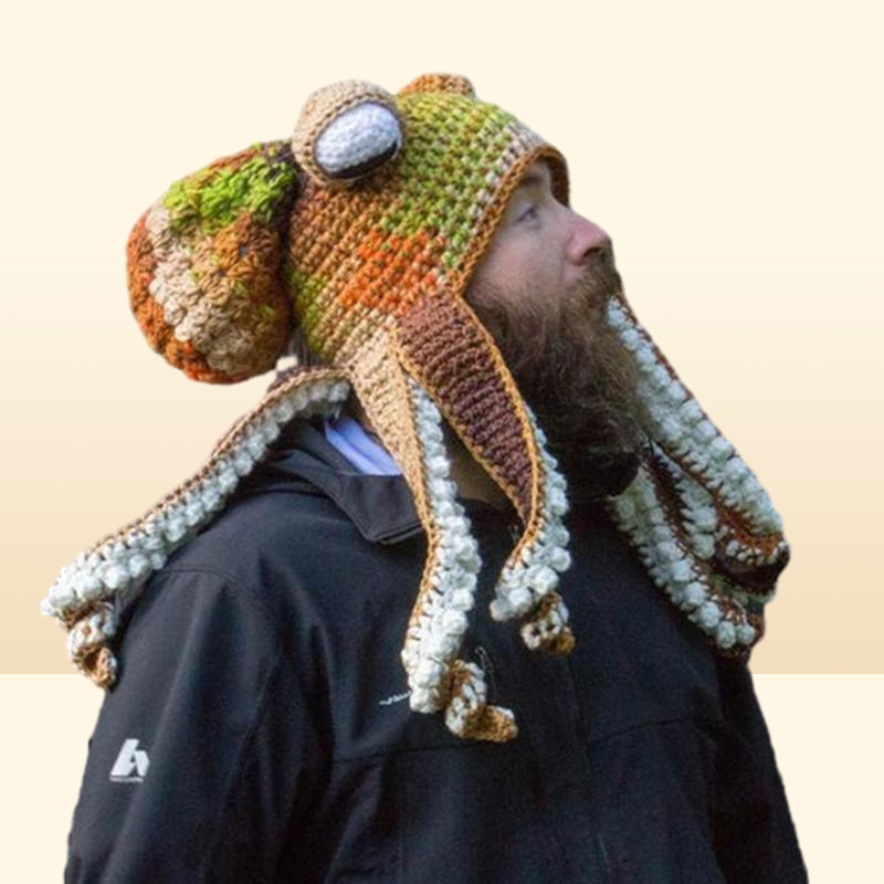 Cycling Caps Crochet Octopus Hat Unique Soft Beanies A Very Good Birthday Christmas Gft For Halloween Costume Cosplay