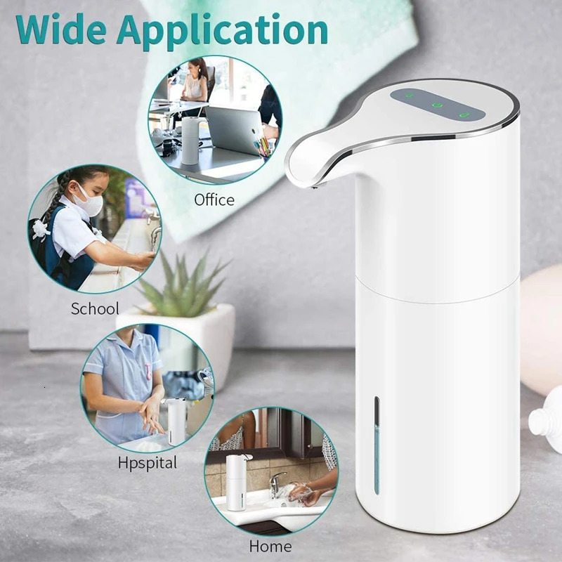 Soap Dispenser Automatic Touchless USB Rechargeable Electric Liquid Waterproof Adjustable Volume 450Ml 240105