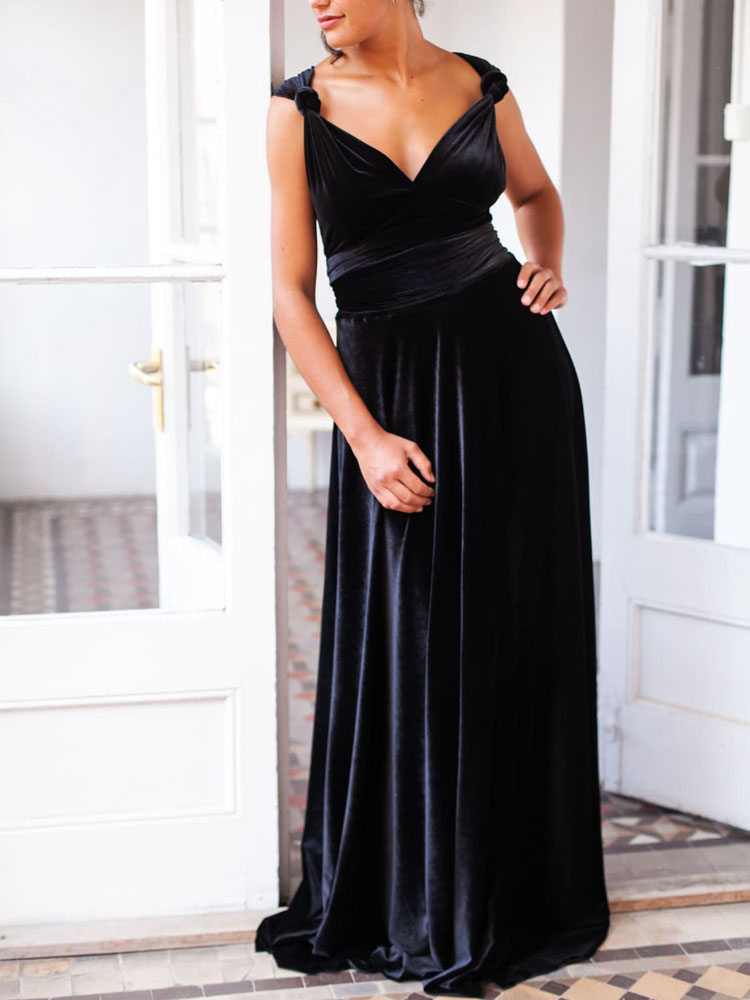 Velvet Bridesmaid Dresses Long Sexy Party Dress Burgundy, Hunter, Royal Blue, Green, Black Bridesmaid Dress