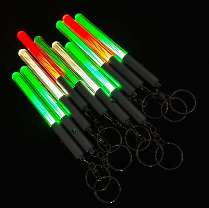 Durable Keychain Glow Pen Flash Torch Magic Wand Stick Lightsaber LED Light Keychain Glowing Cheering Sticks