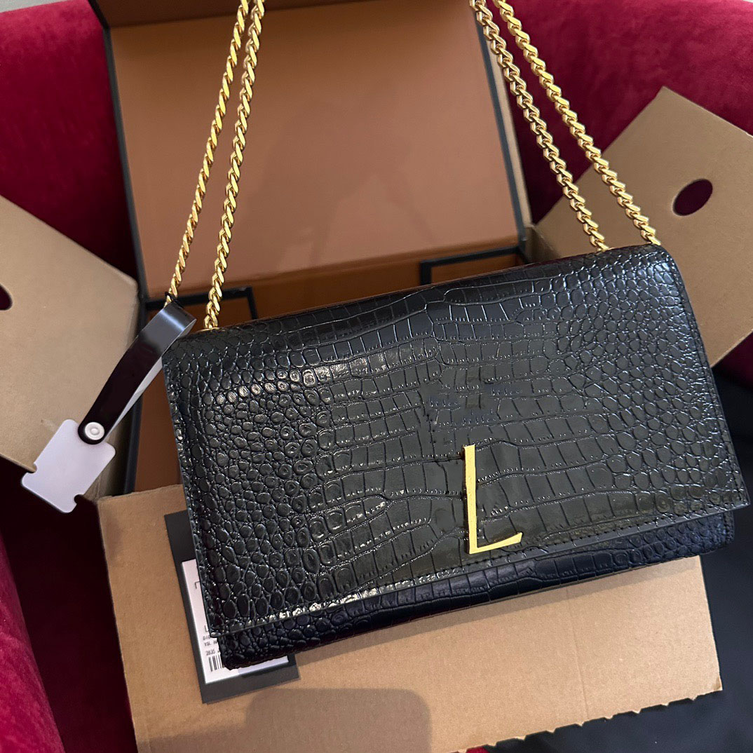 Designer Women's Crossbody Bag, Luxury Designer Bag, Paris Brand Crocodile Leather Mini Crossbody Tote, Women's Fashion Chain Bag, Work Bag, Messenger Bag
